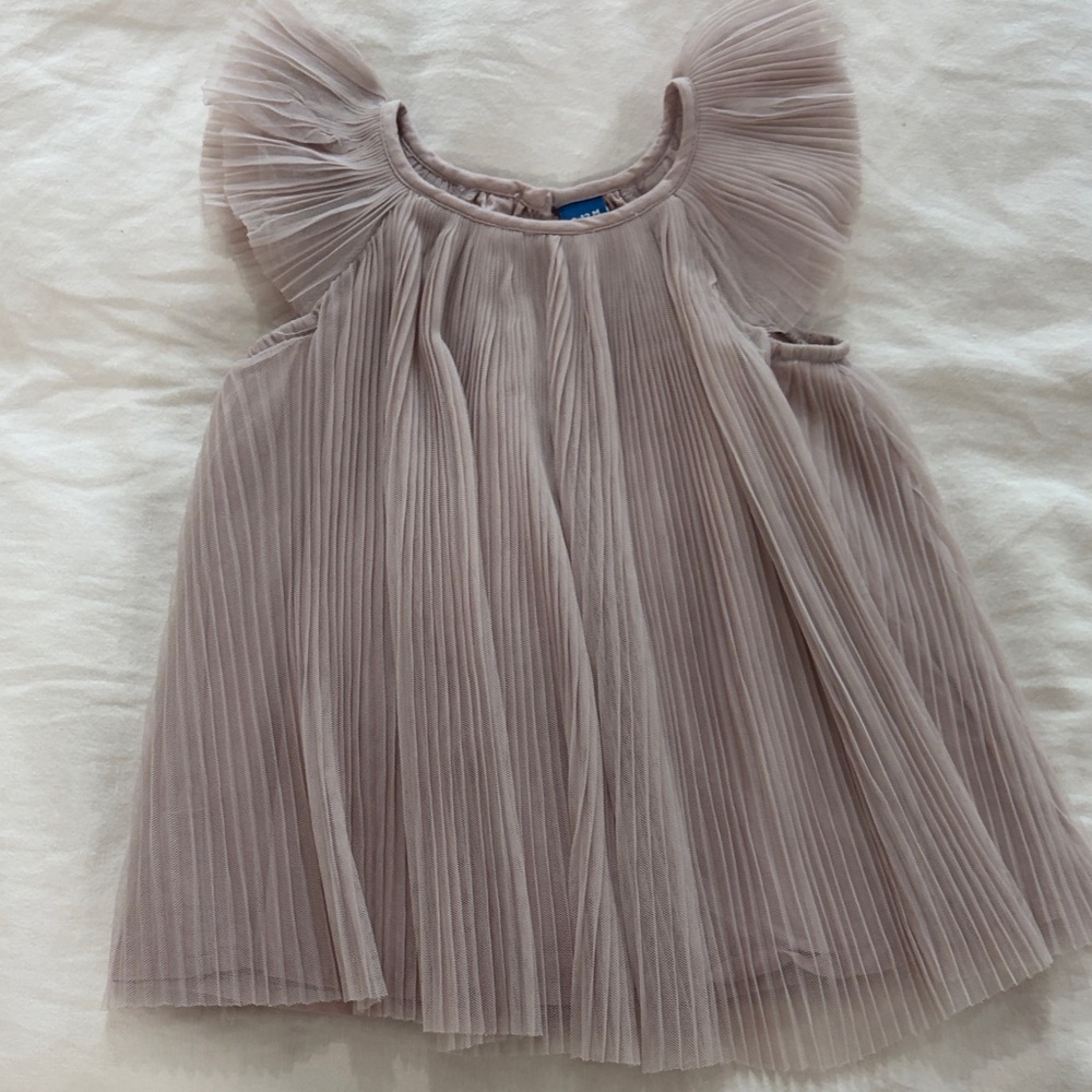 Old Navy Pleated Tulle Flutter Sleeve Dress